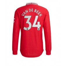 Manchester United Donny van de Beek #34 Hjemmedrakt 2022-23 Langermet